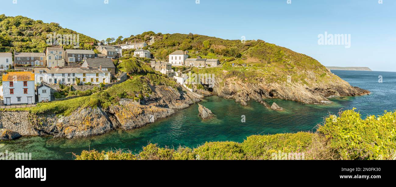 View Over The Cornish Village Portloe Cornwall England UK Stock 
