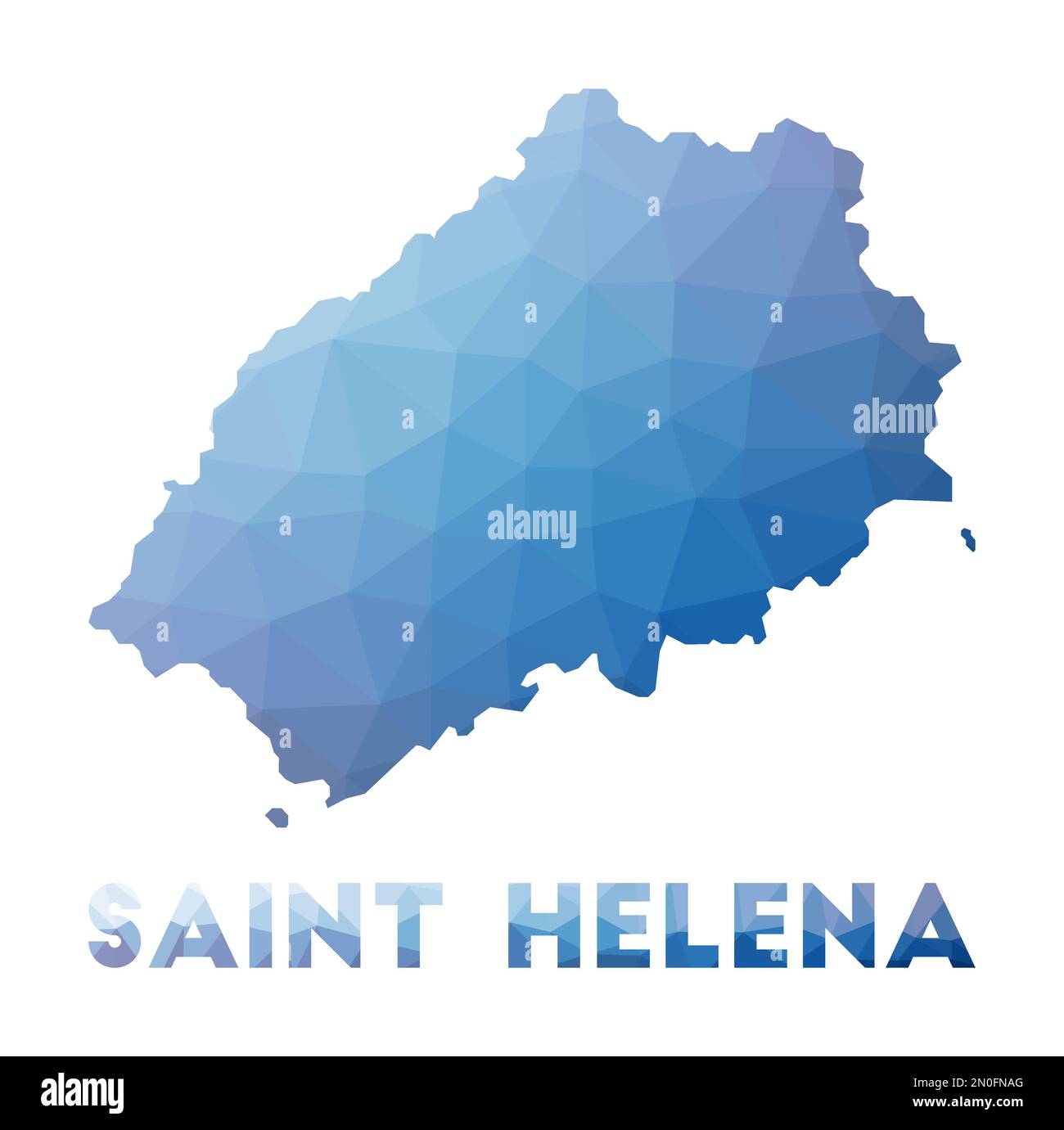 Low poly map of Saint Helena. Geometric illustration of the island