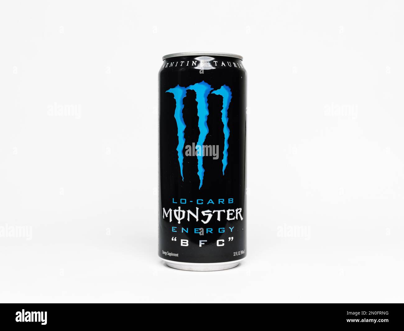 Monster Energy LoCarb "BFC" 32oz beverage. Big energy drink can with