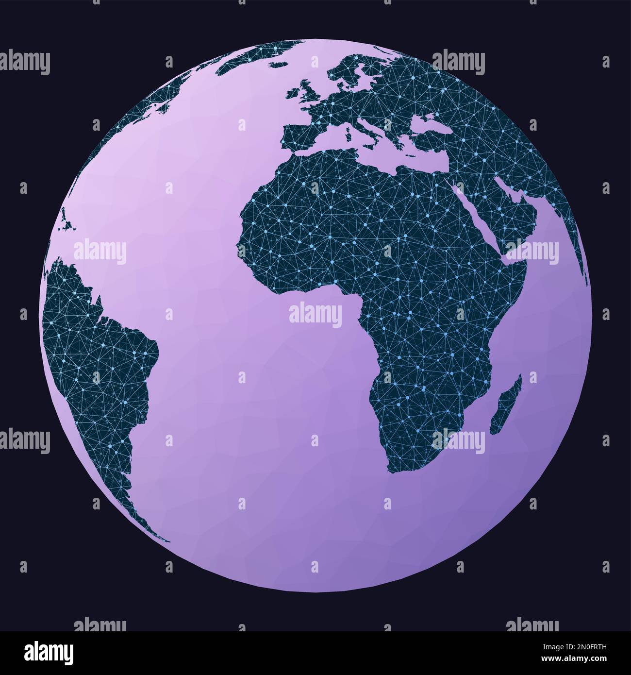 Global business concept. Orthographic projection. World