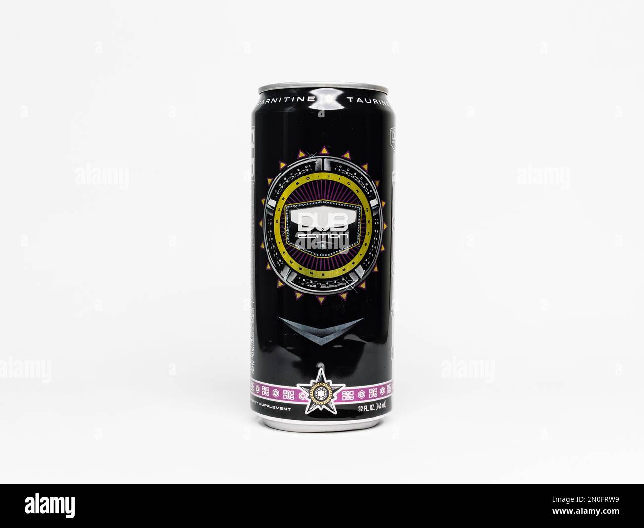 Monster Energy Dub Edition "BFC" 32oz beverage. Big energy drink can with a golden DUB logo