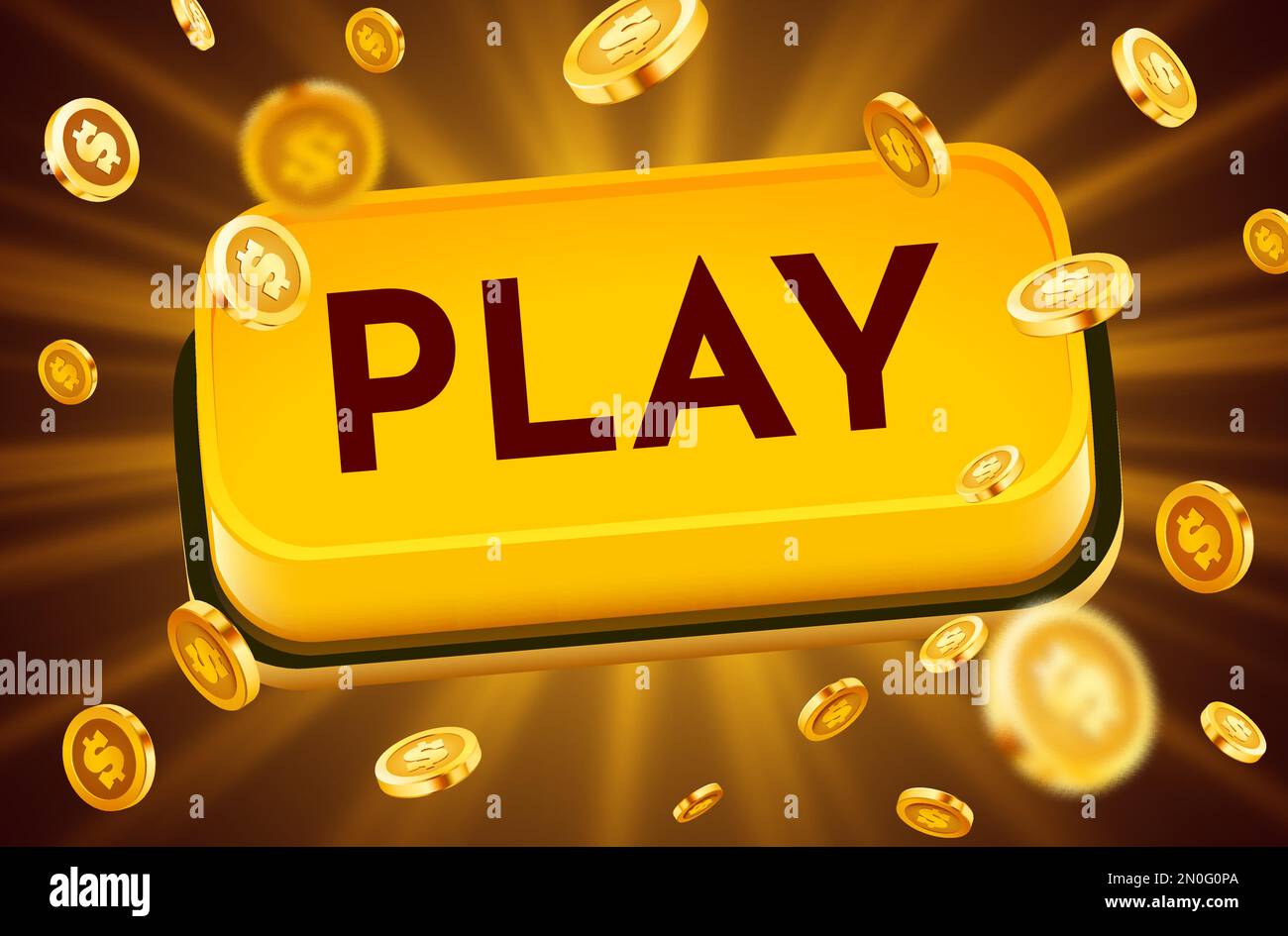 Big Yellow Play Now Button Stock Vector (Royalty Free) 145801070