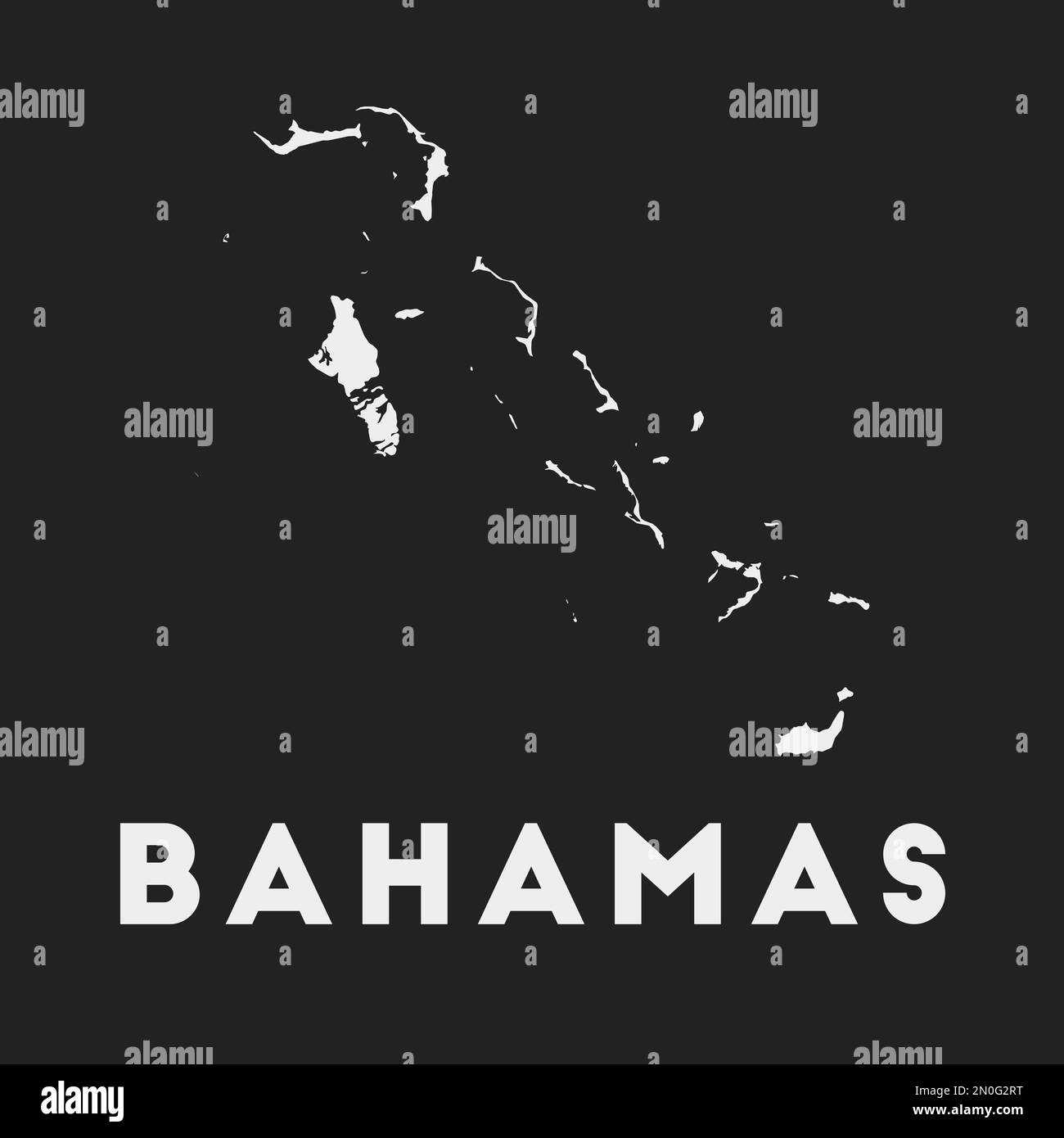 Bahamas icon. Country map on dark background. Stylish Bahamas map with country name. Vector illustration. Stock Vector