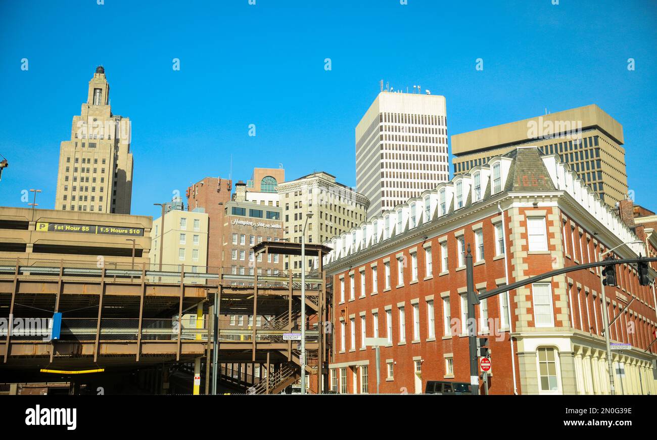 Rhode Island Providence Buildings City tall modern Stock Photo