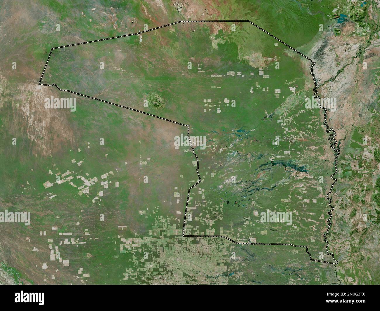 Alto Paraguay, department of Paraguay. High resolution satellite map Stock Photo