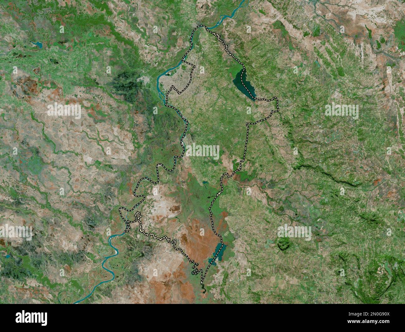 Central, department of Paraguay. High resolution satellite map Stock Photo