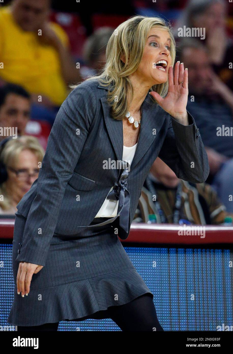 Arizona State head coach Charli Turner Thorne shouts instructions to ...