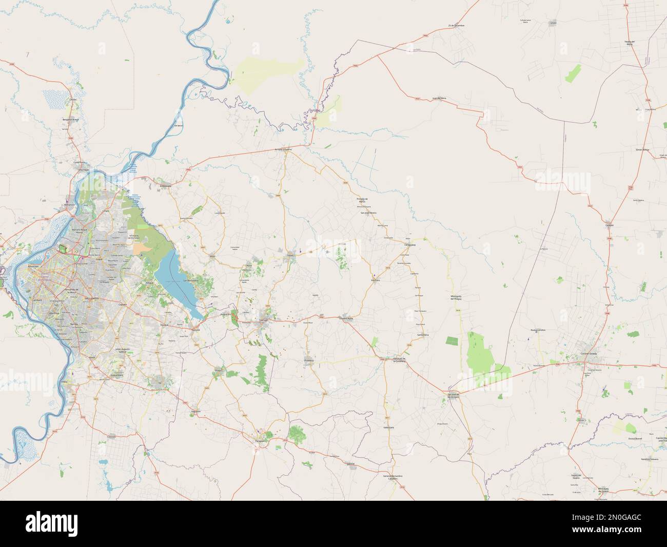 Cordillera, department of Paraguay. Open Street Map Stock Photo - Alamy