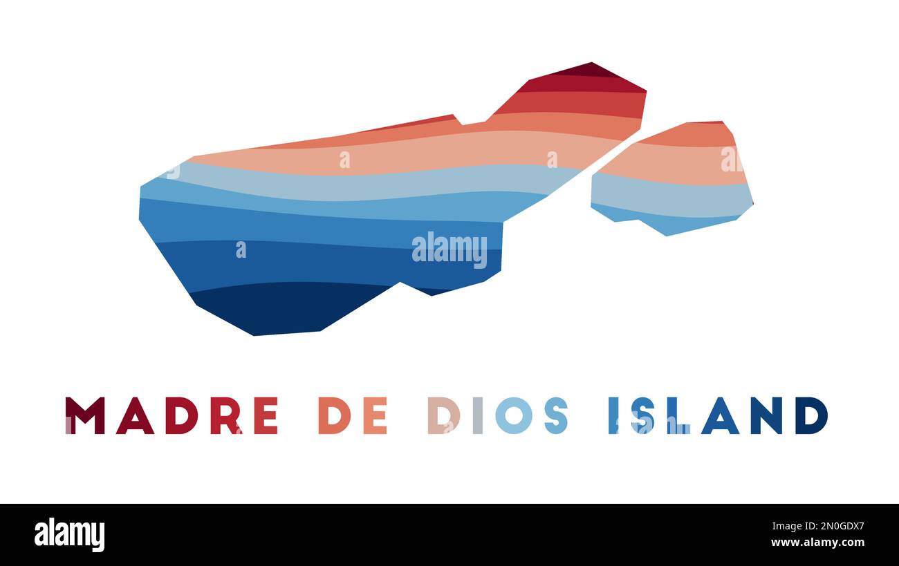 Madre de Dios Island map. Map of the island with beautiful geometric