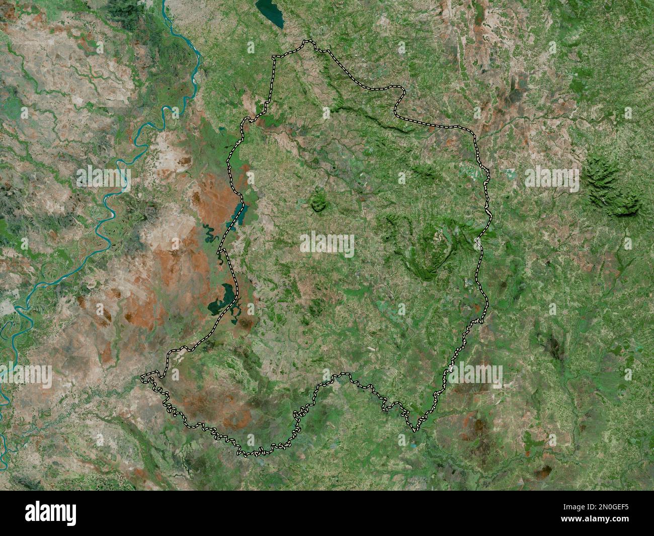 Paraguari, department of Paraguay. High resolution satellite map Stock Photo