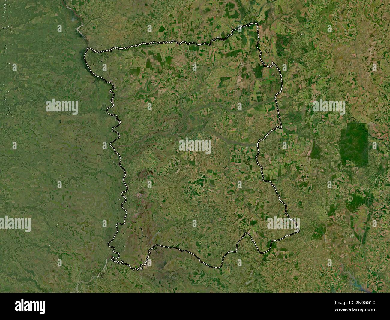 San Pedro, department of Paraguay. High resolution satellite map Stock Photo