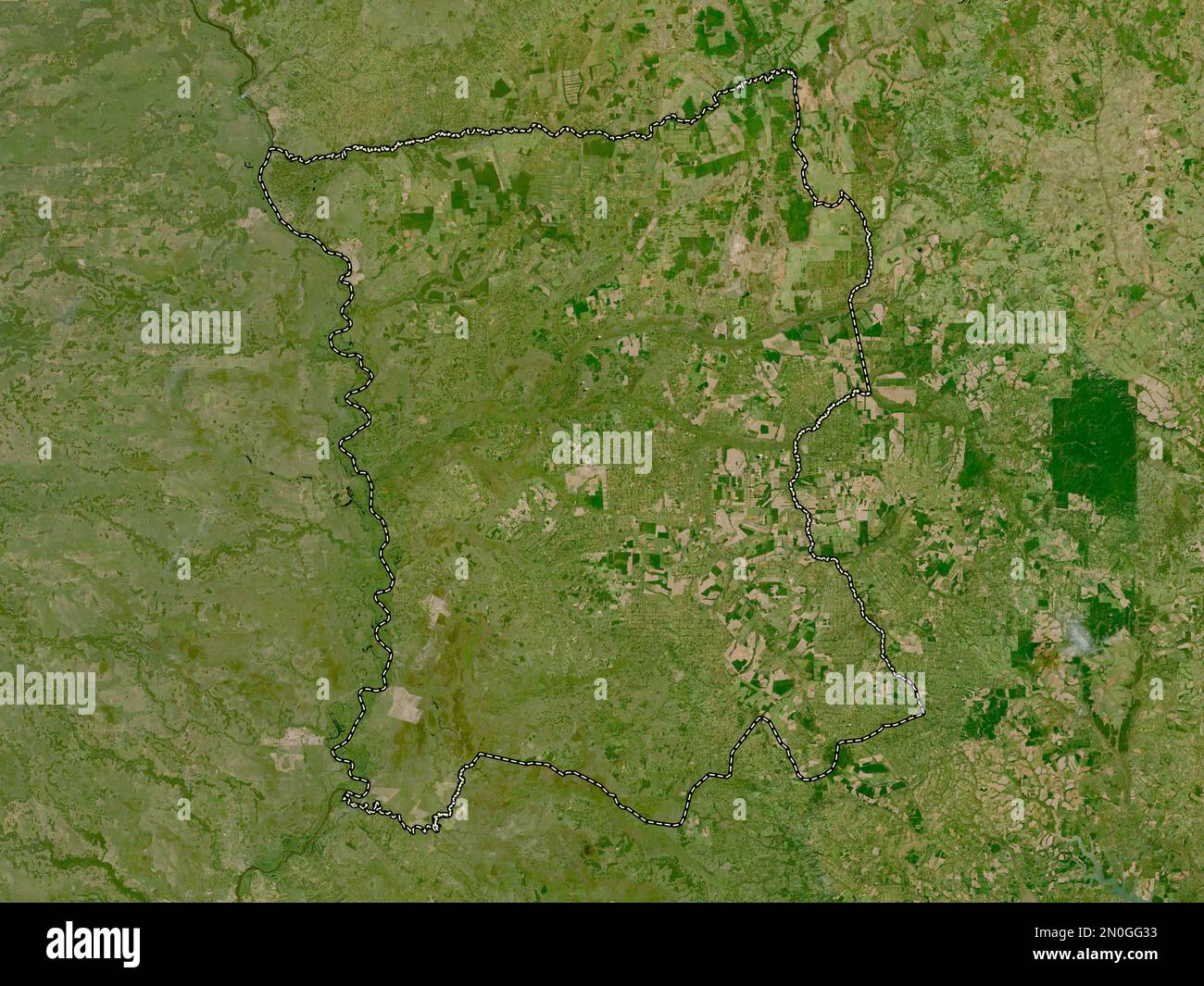 San Pedro, department of Paraguay. Low resolution satellite map Stock Photo