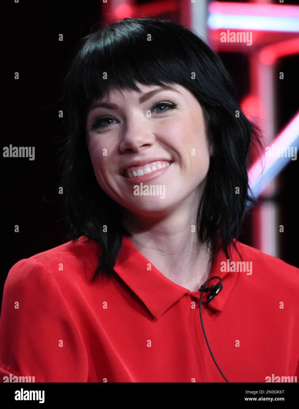 Carly Rae Jepsen participates in a panel for "Grease Live" at the Fox Winter TCA on Friday, Jan