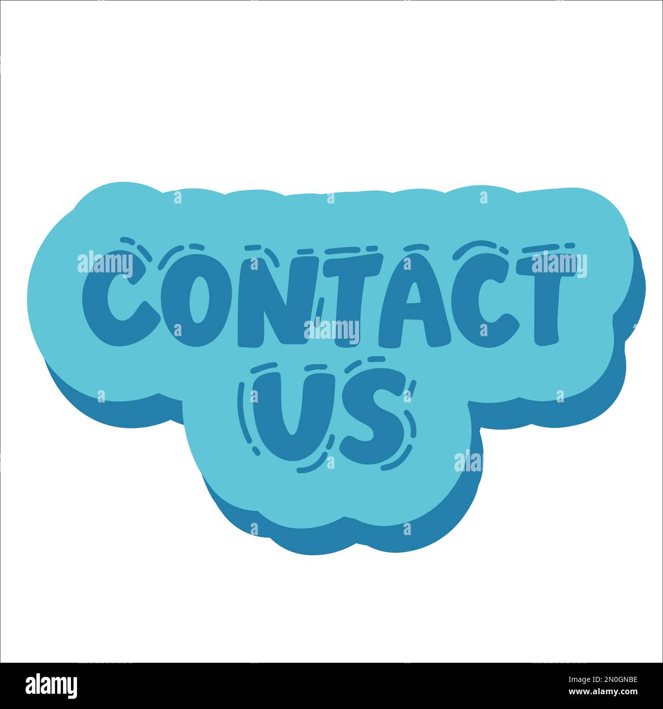 contact us isolated on white. contact us sticker. contact us peeler. contact us sign Stock Vector