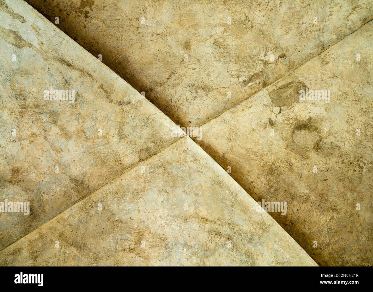 Rustic looking apex of a vaulted roof in Tuscany Stock Photo