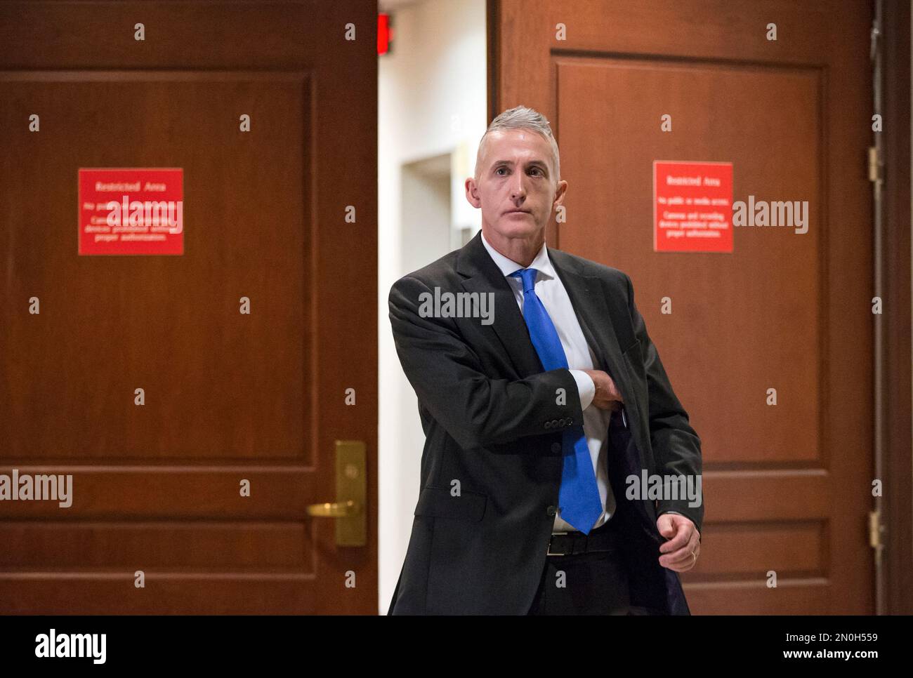 House Benghazi Committee Chairman Rep Trey Gowdy R Sc Emerges From A Restricted Area In The 5260