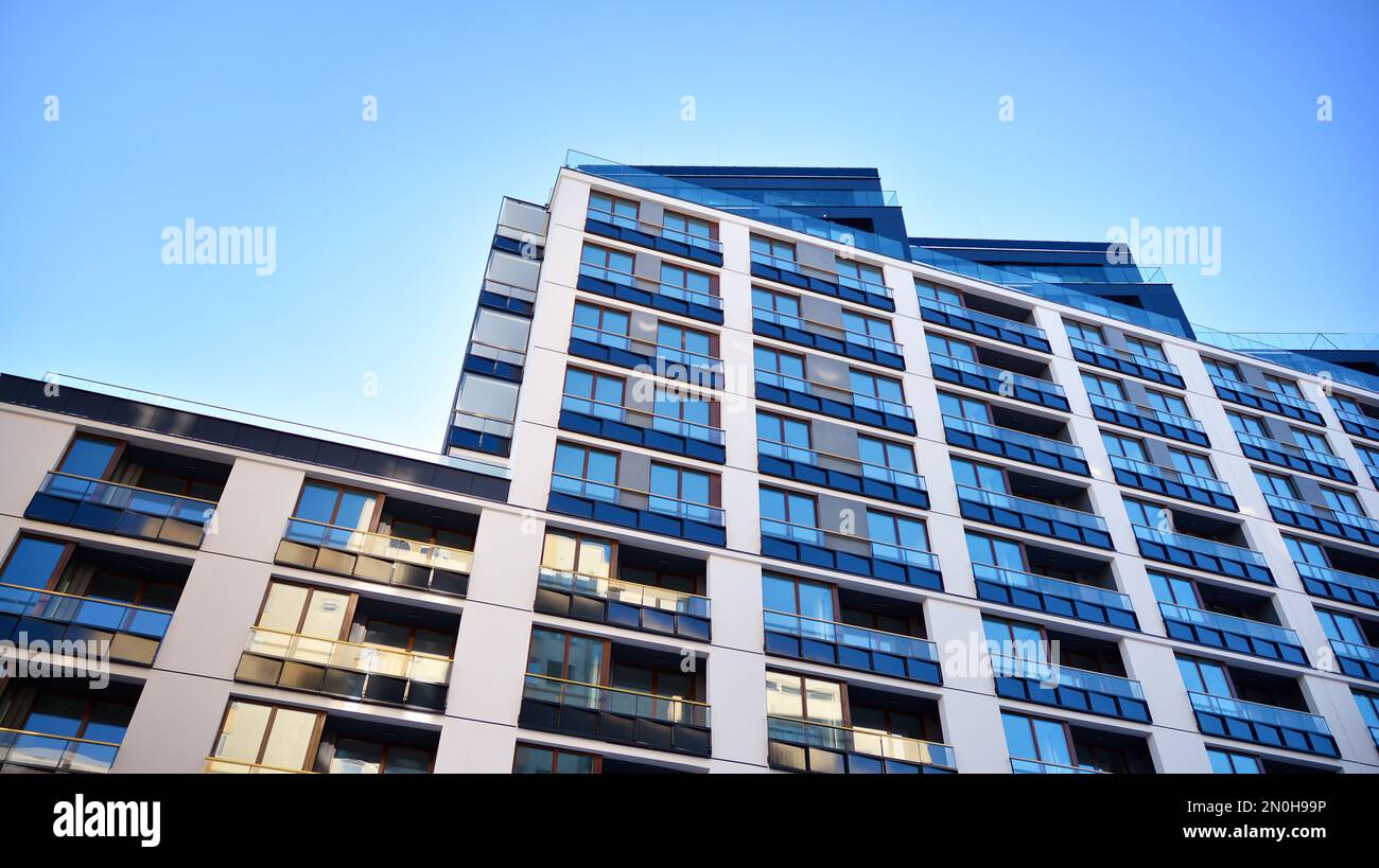 New apartment building with glass balconies. Modern architecture houses ... - Large Glass Apartment Architecture