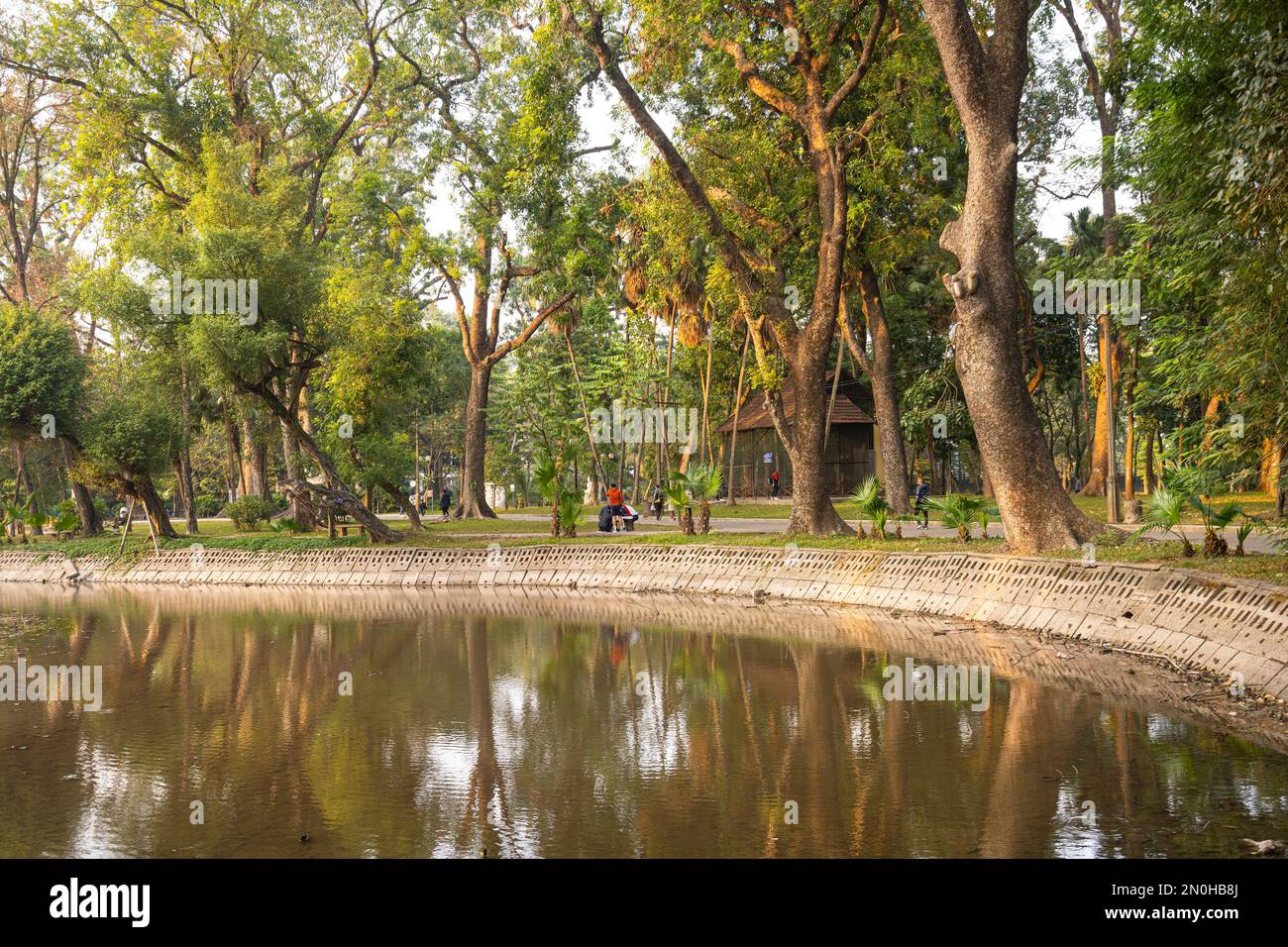 Hanoi, Vietnam, January 2023. the lake inside the Hanoi Botanical