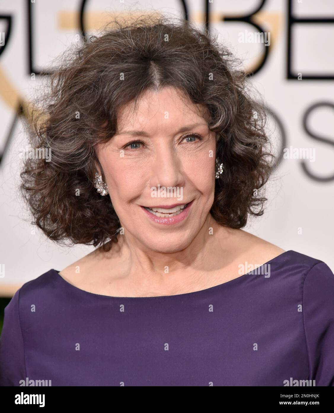 Lily Tomlin arrives at the 73rd annual Golden Globe Awards on Sunday