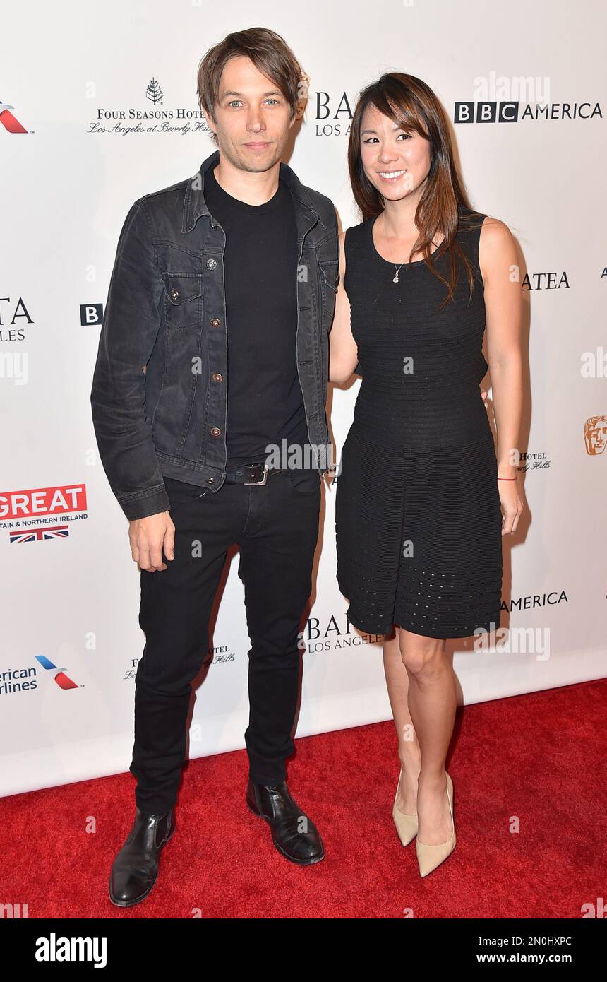 Sean Baker, left, and Samantha Quan arrive at the BAFTA Awards Season