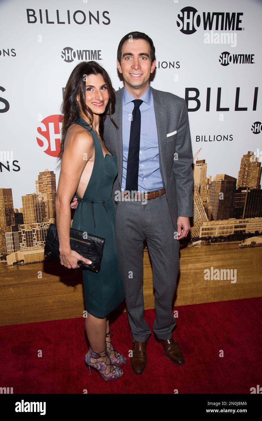 Pilar Queen and Andrew Ross Sorkin attend the Showtime series premiere ...