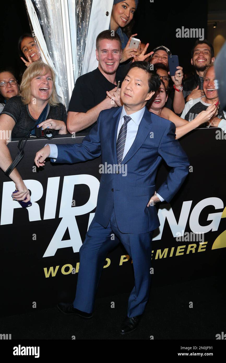 Ken Jeong poses with fans during the world premiere of "Ride Along 2