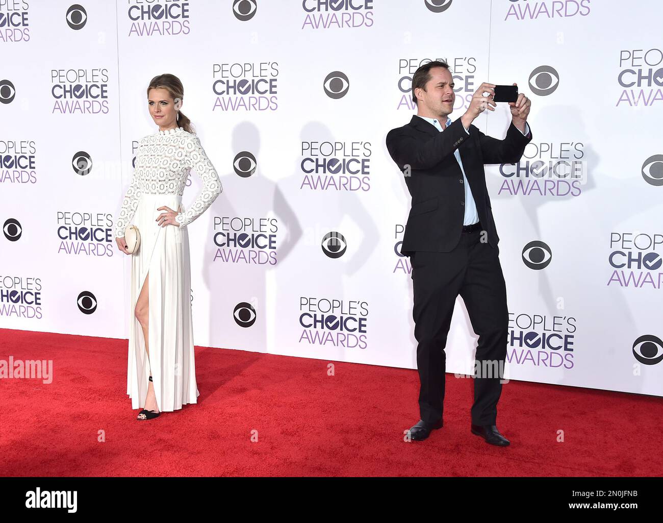 Maggie Lawson Left And Ben Koldyke Arrive At The Peoples Choice