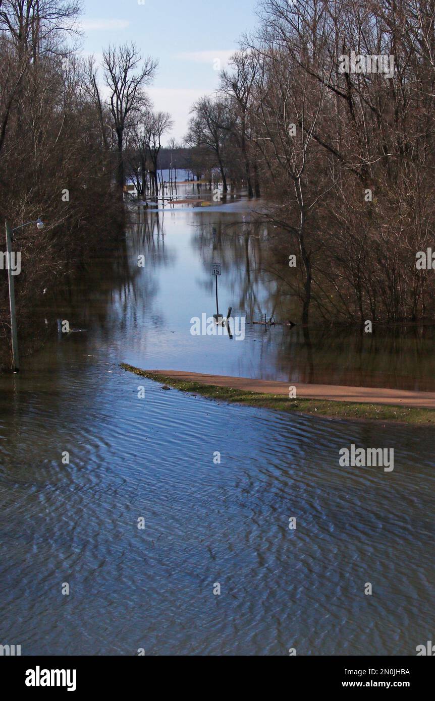 High water from the Mississippi River covers the entrances to this fish