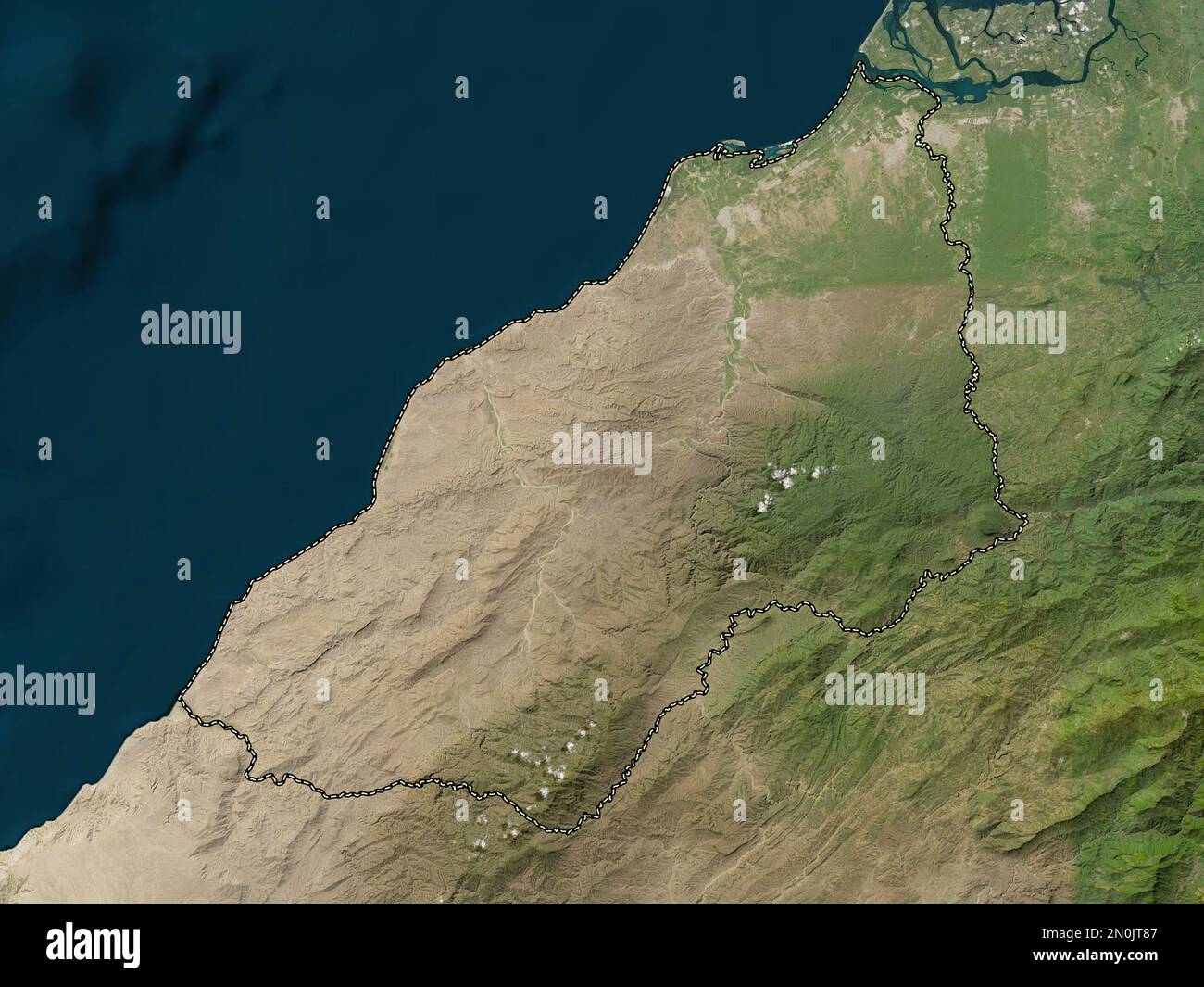 Tumbes, region of Peru. Low resolution satellite map Stock Photo Alamy
