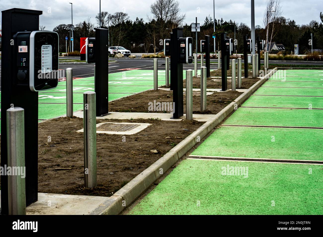 A group of 20 electric vehicle chargers at Liffey Valley Shopping