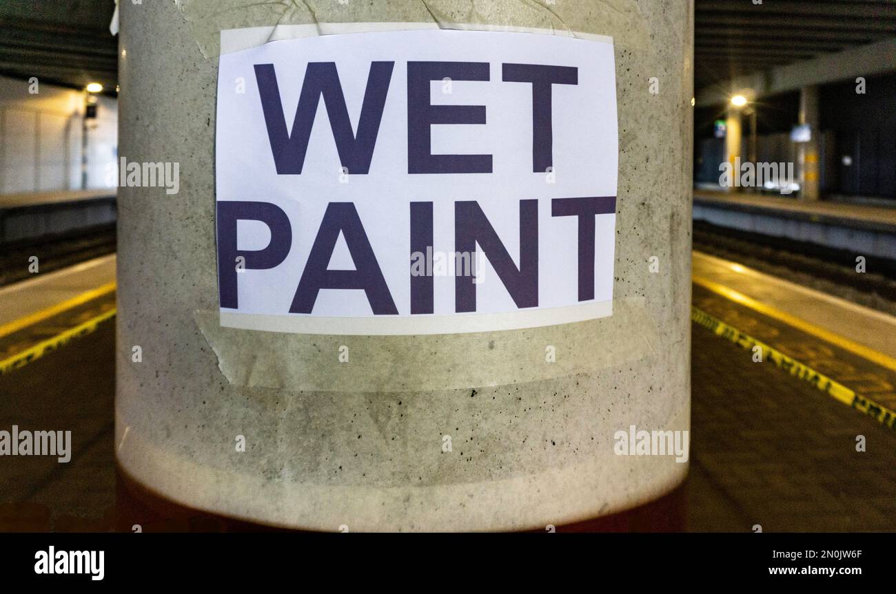 caution-wet-paint-sign-hi-res-stock-photography-and-images-alamy