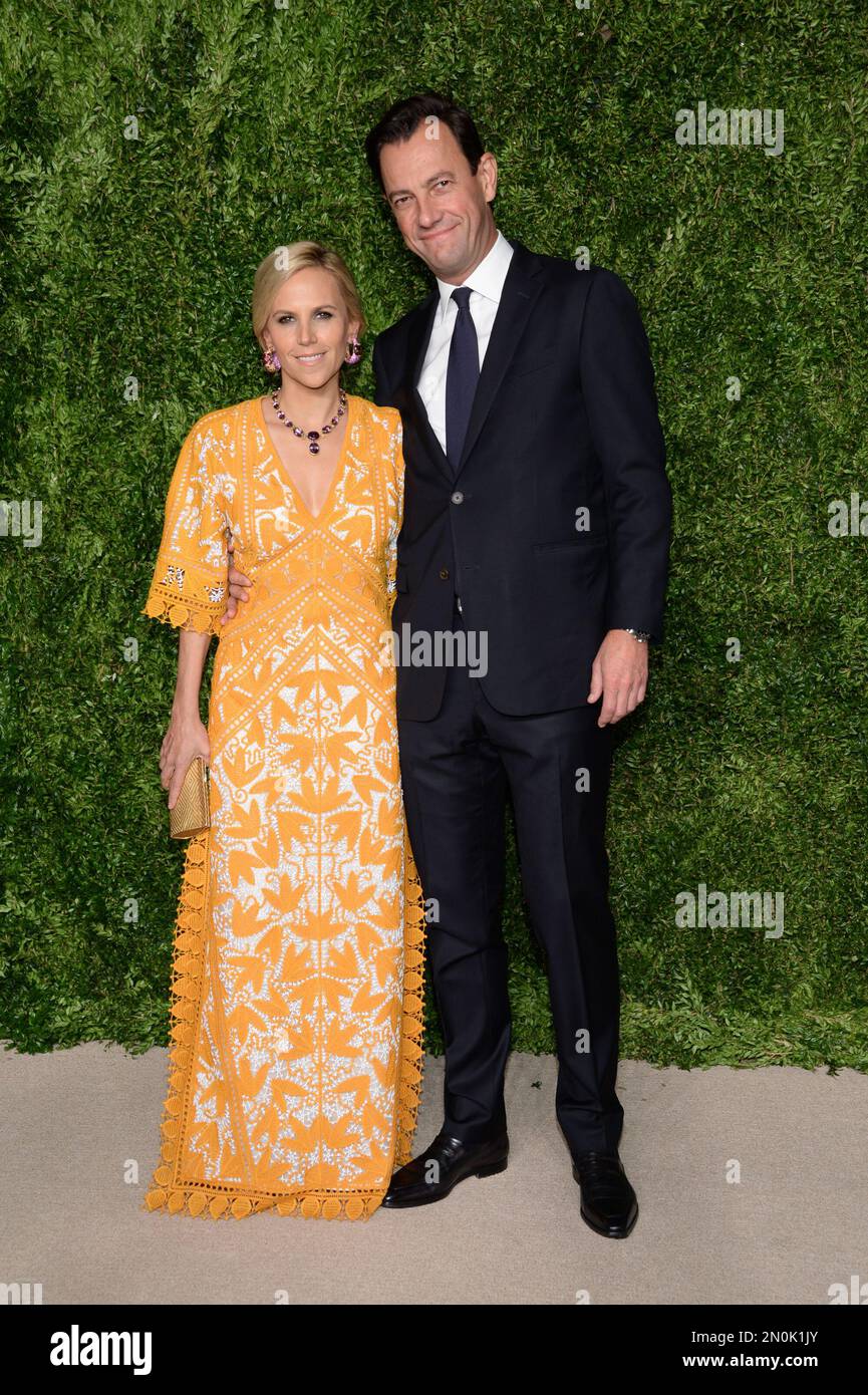 Tory Burch, left, and William Macklowe attend the 12th Annual CFDA/Vogue  Fashion Fund Awards at Spring Studios on Monday, Nov. 2, 2015, in New York.  (Photo by Evan Agostini/Invision/AP Stock Photo -