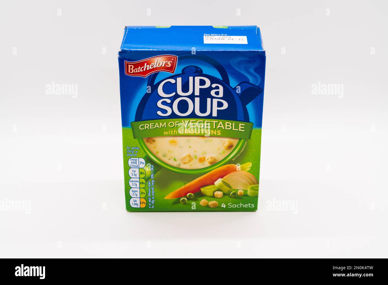 Wolverhampton, England - February 4 2023: A box of Batchelors Cup A Soup isolated on a white background Stock Photo