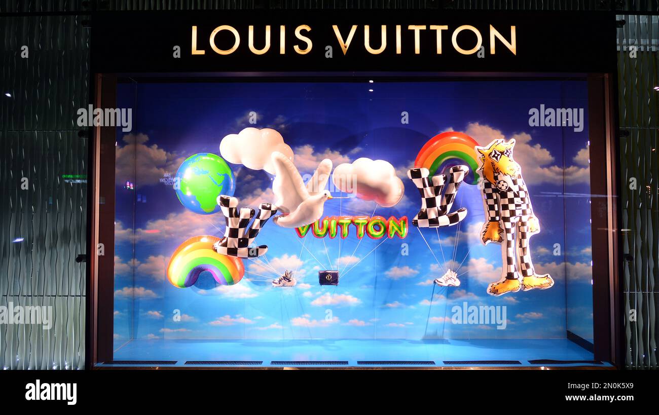 Spray Paint On The Louis Vuitton Store Stock Photo - Download