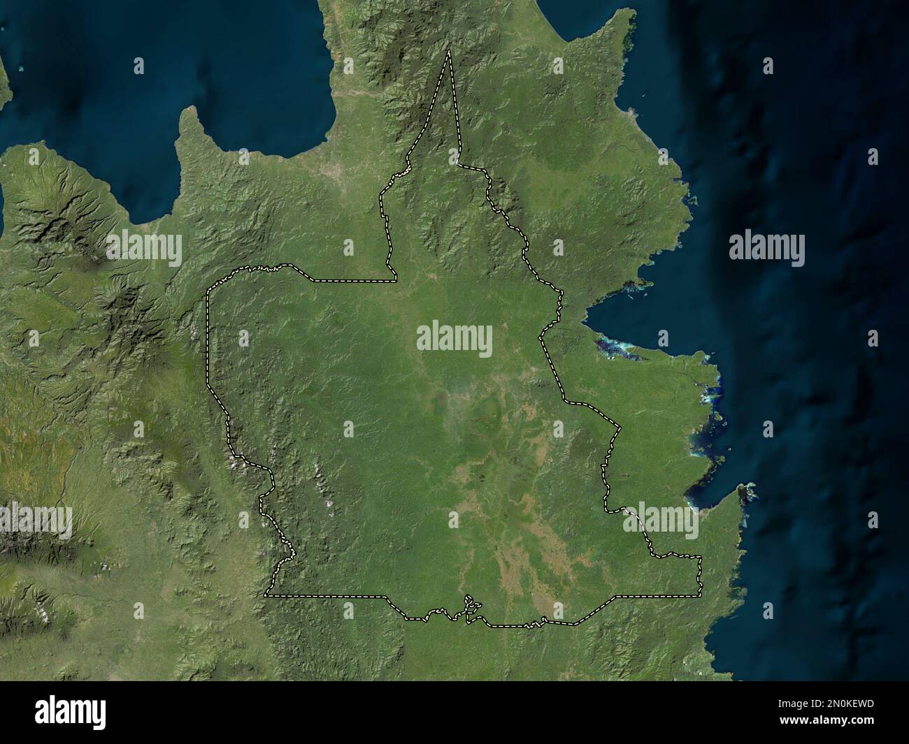 Agusan del Sur, province of Philippines. Low resolution satellite map Stock Photo