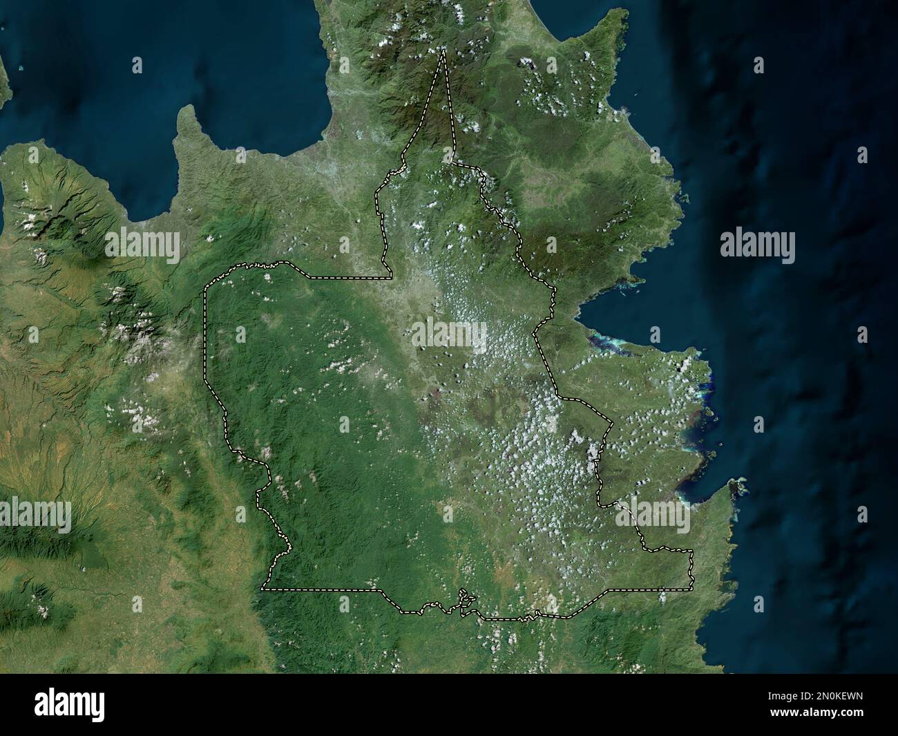Agusan del Sur, province of Philippines. High resolution satellite map Stock Photo
