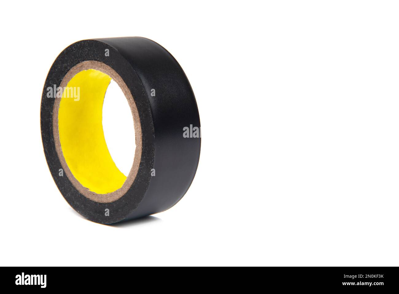 Black insulating tape circle isolated on the white background Stock