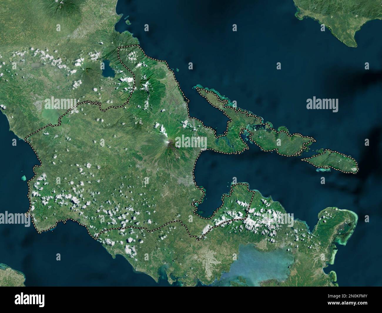 Albay, province of Philippines. High resolution satellite map Stock Photo