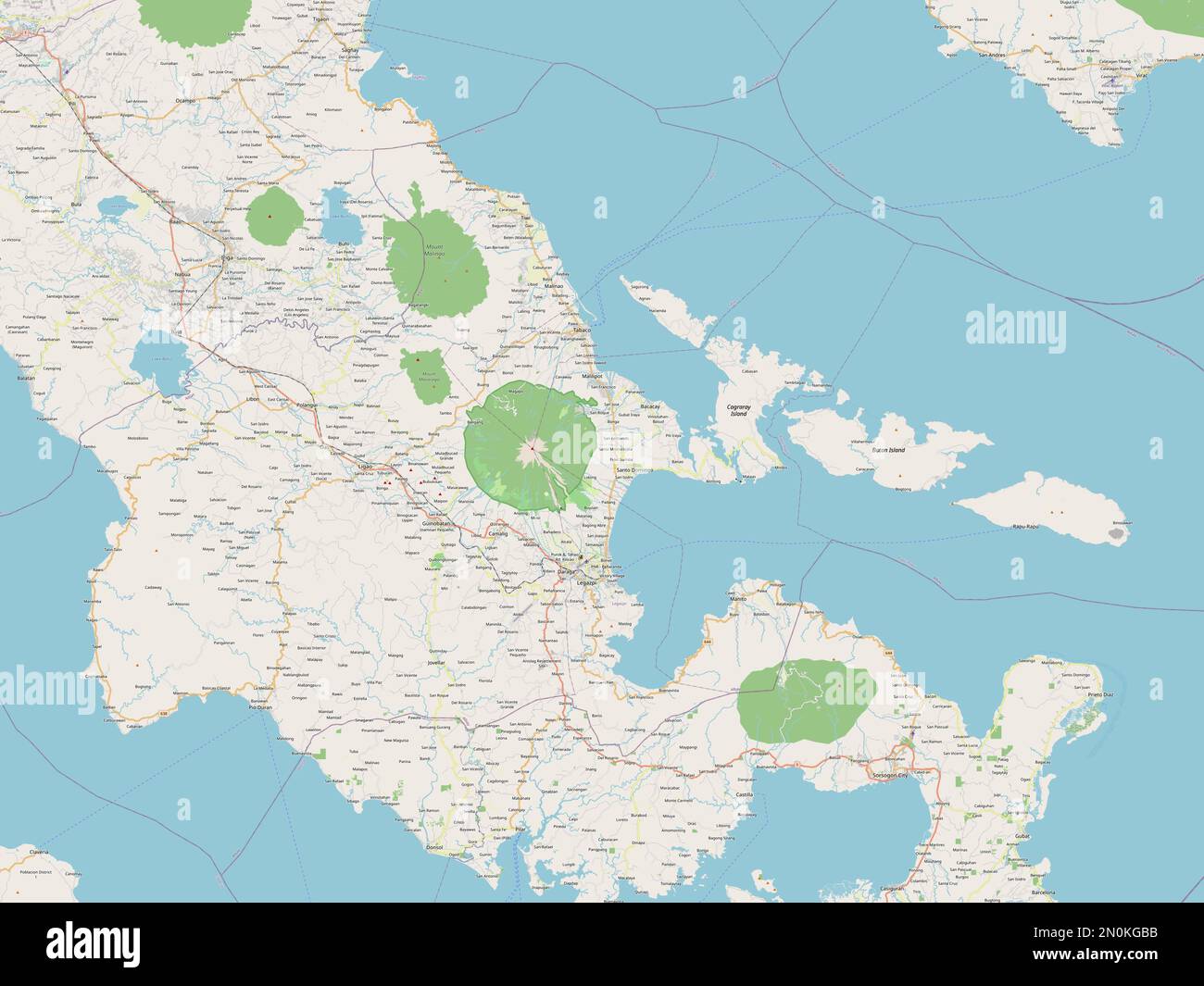 Albay, province of Philippines. Open Street Map Stock Photo