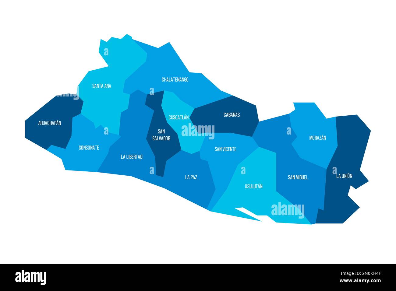 El Salvador political map of administrative divisions departments