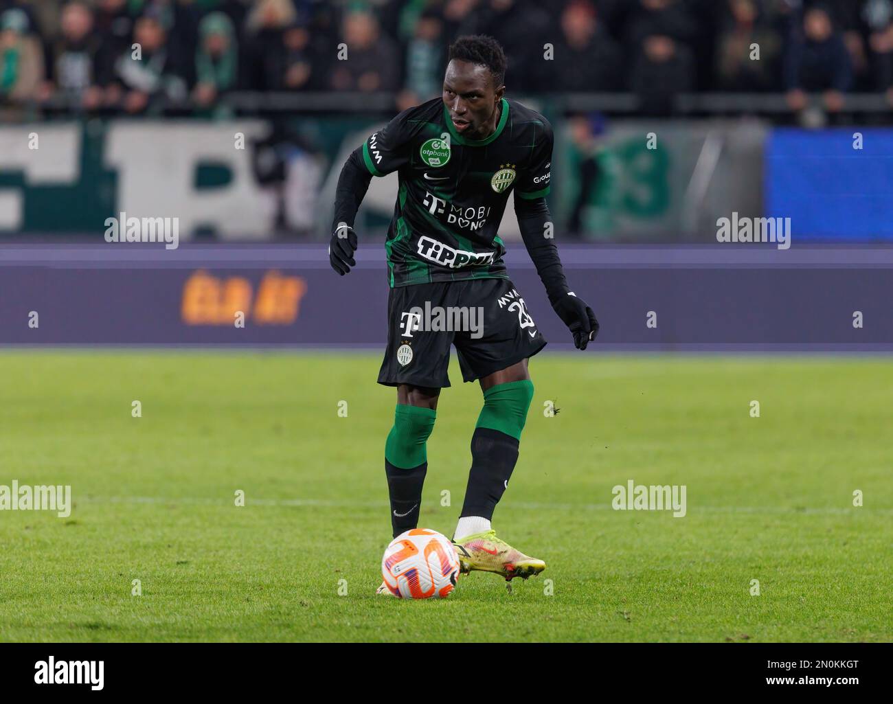 Endre Botka of Ferencvarosi TC controls the ball during the UEFA News  Photo - Getty Images