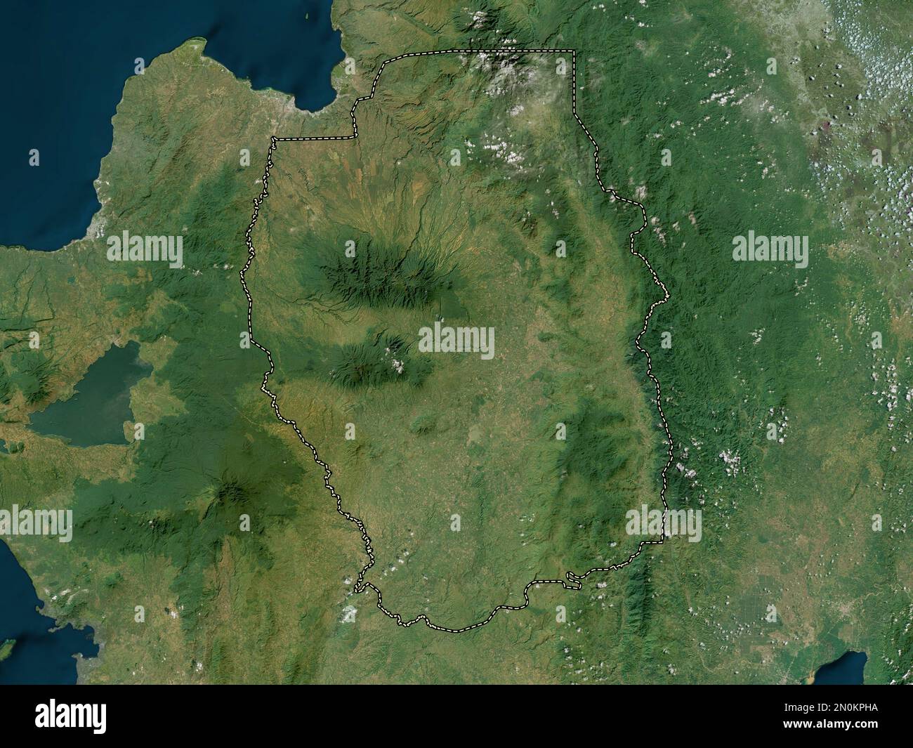 Bukidnon, province of Philippines. High resolution satellite map Stock Photo