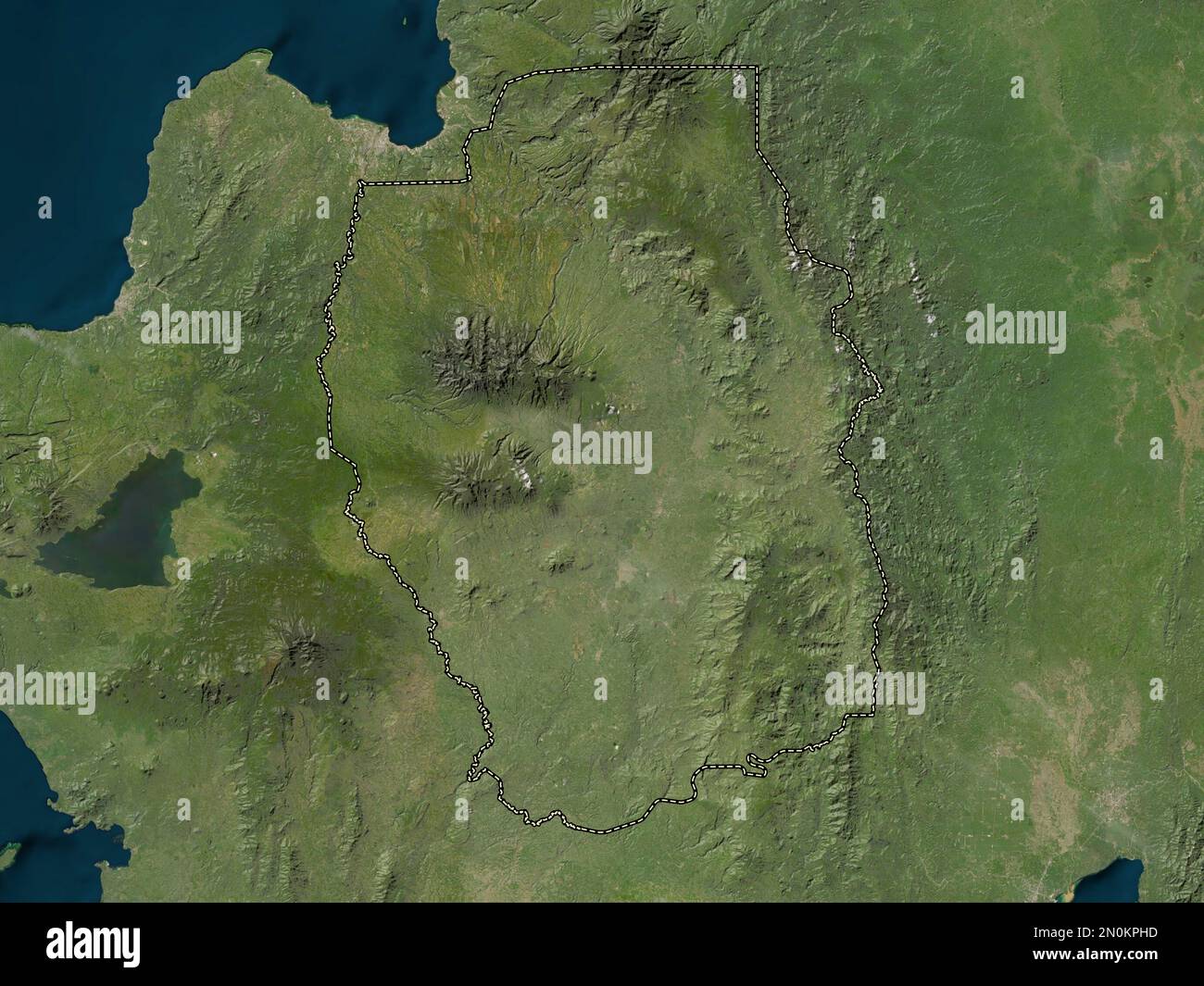 Bukidnon, province of Philippines. Low resolution satellite map Stock Photo