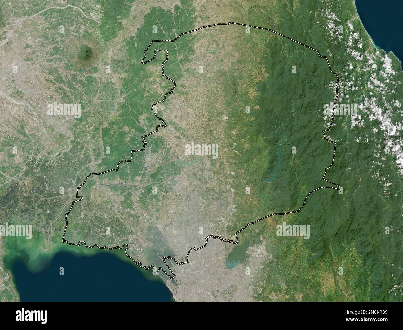Bulacan, province of Philippines. High resolution satellite map Stock Photo