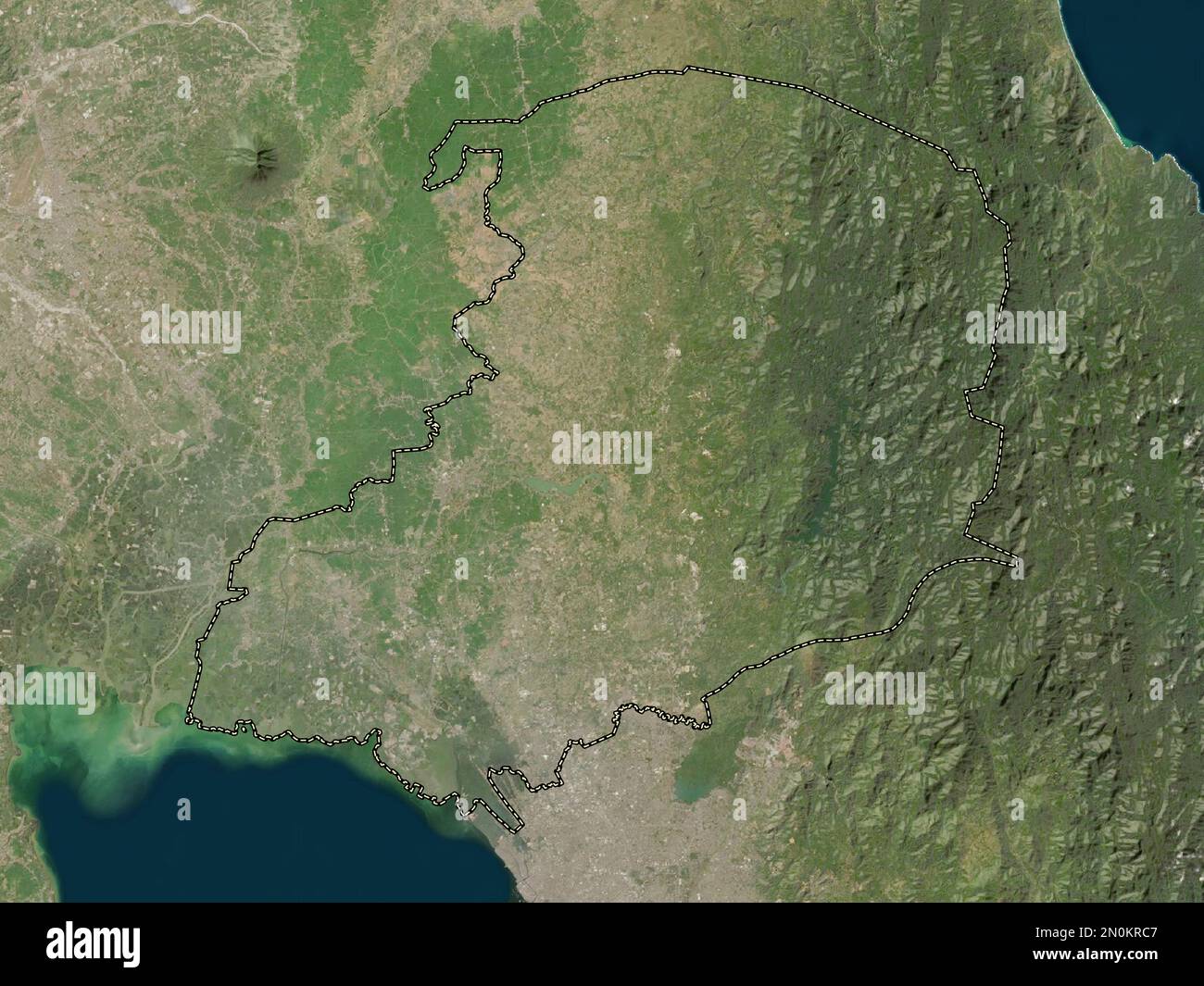 Bulacan, province of Philippines. Low resolution satellite map Stock Photo