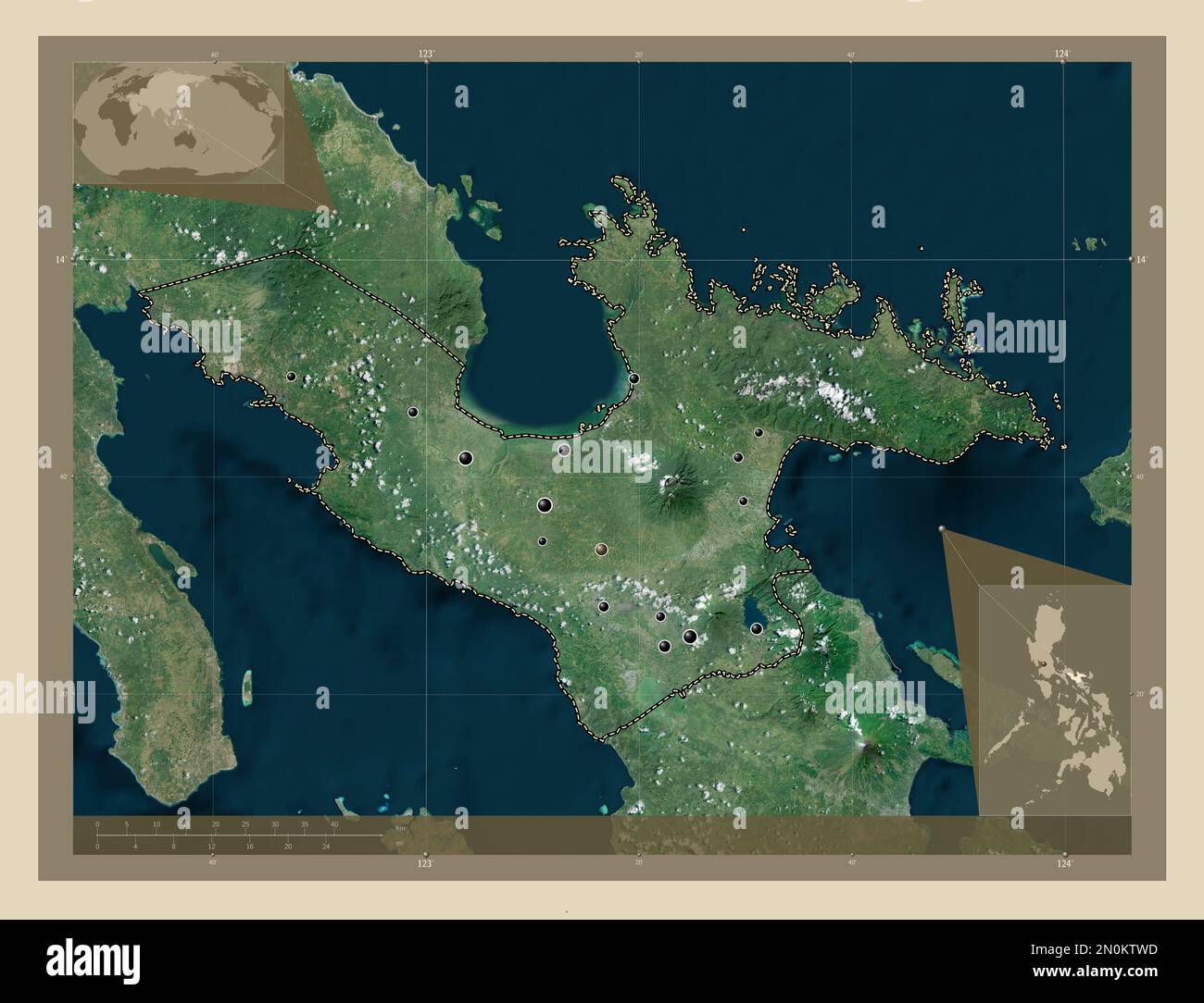 Camarines Sur Province Of Philippines High Resolution Satellite Map Locations Of Major Cities