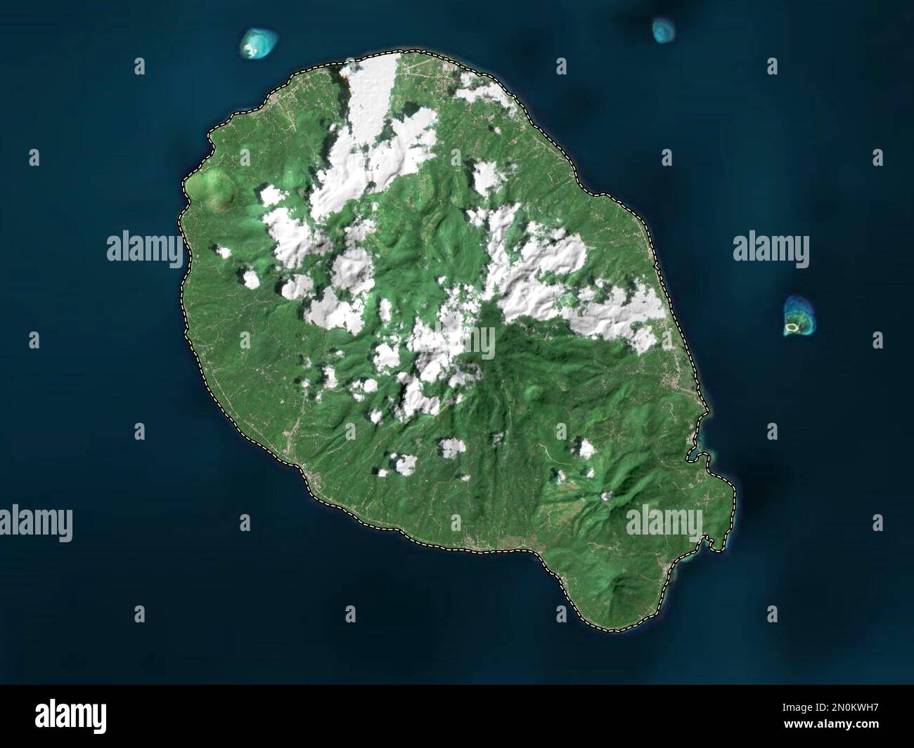 Camiguin, province of Philippines. Low resolution satellite map Stock Photo