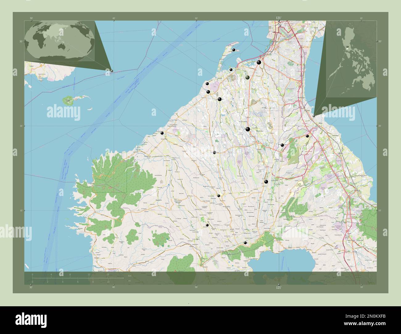 Cavite, Province Of Philippines. Open Street Map. Locations Of Major ...