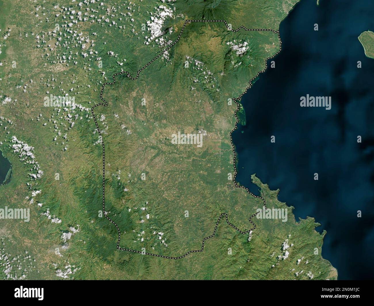 Davao del Sur, province of Philippines. High resolution satellite map Stock Photo