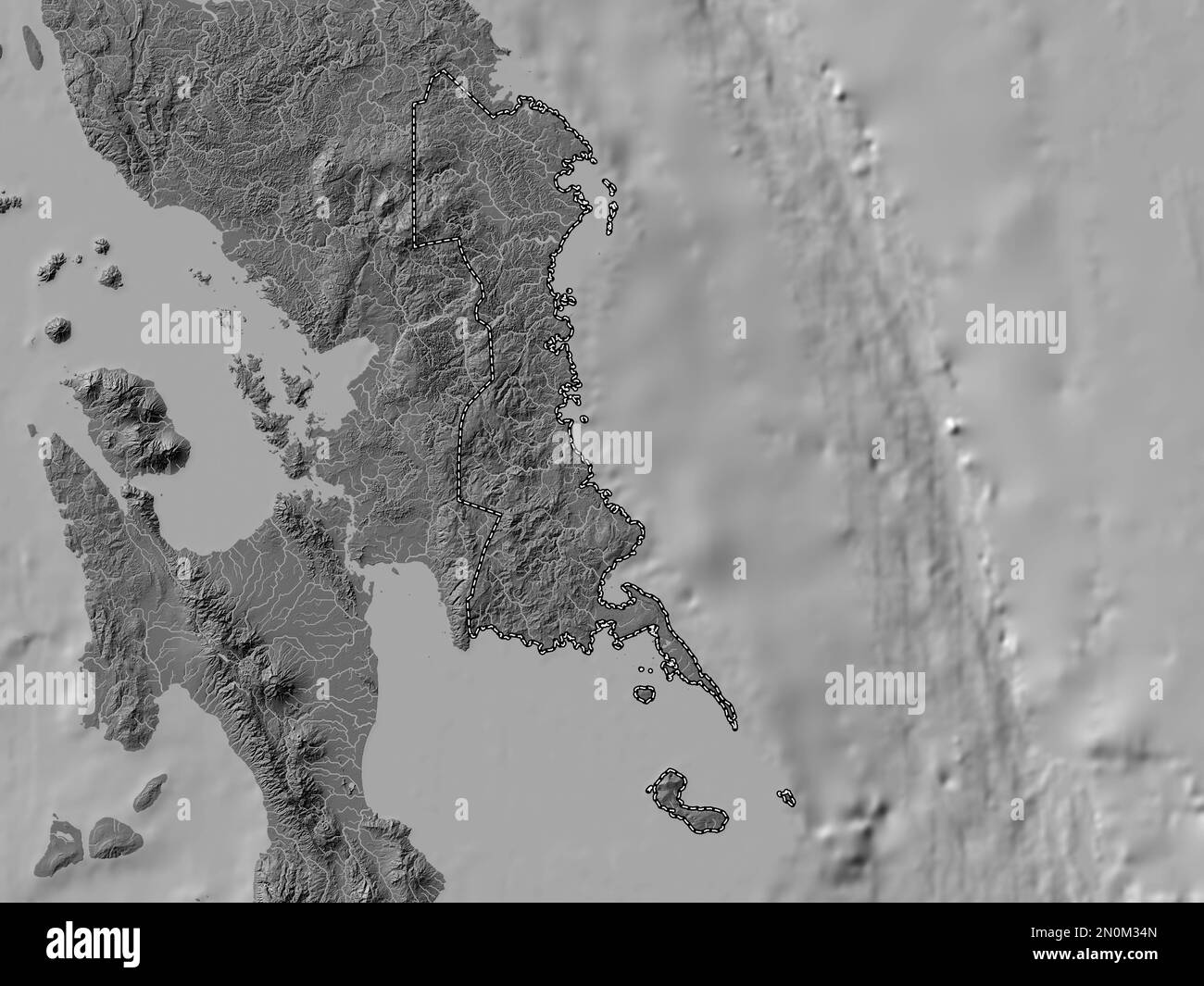 Eastern Samar province of Philippines - Eastern Samar Province Of Philippines Bilevel Elevation Map With Lakes And Rivers 2N0M34N 